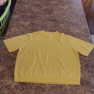 Sag Harbor yellow sparkly short sleeve sweater size 1X